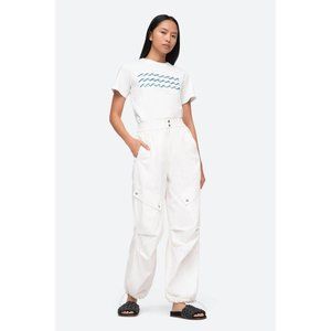 Sea New York Nyla Pants Trouser Cargo High Waisted Ivory Cotton M